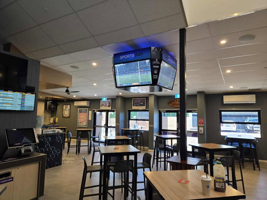 Commercial sports bar digital signage and multi-screen jumbotron for pubs in Australia