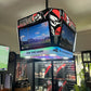 Four-sided hanging TV display for sports bars showing live AFL and NRL
