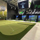 Commercial sized jumbotron at an Indoor golf simulator at Golf Park Adelaide with large screens and branding.
